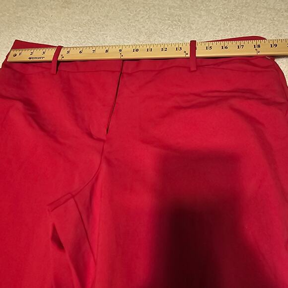 NWT Liz Claiborne Emma Ankle Women's Red Pants Stretch Mid-Rise Sz 16 - Picture 7 of 10